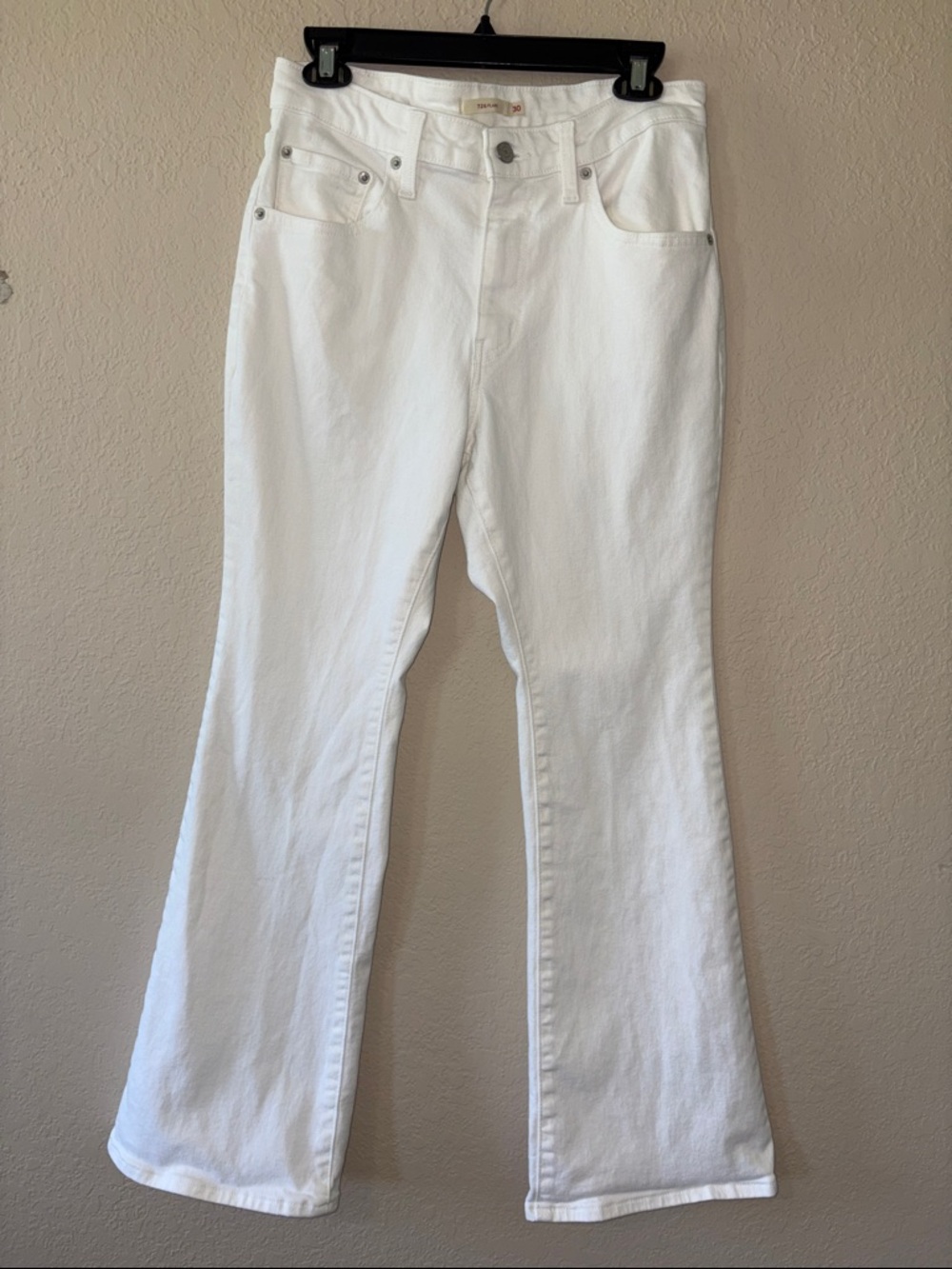 Levi's White High-Rise Flare Jeans
